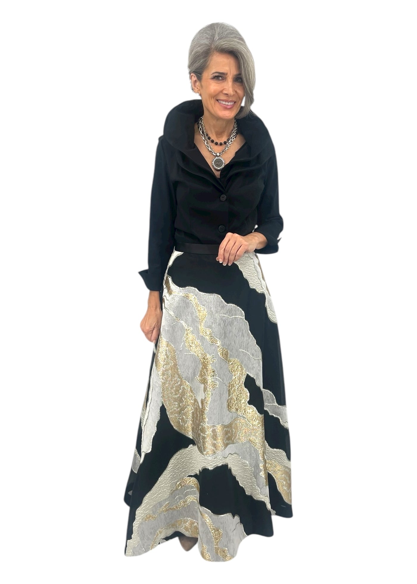 Double Collar Blouse in Black