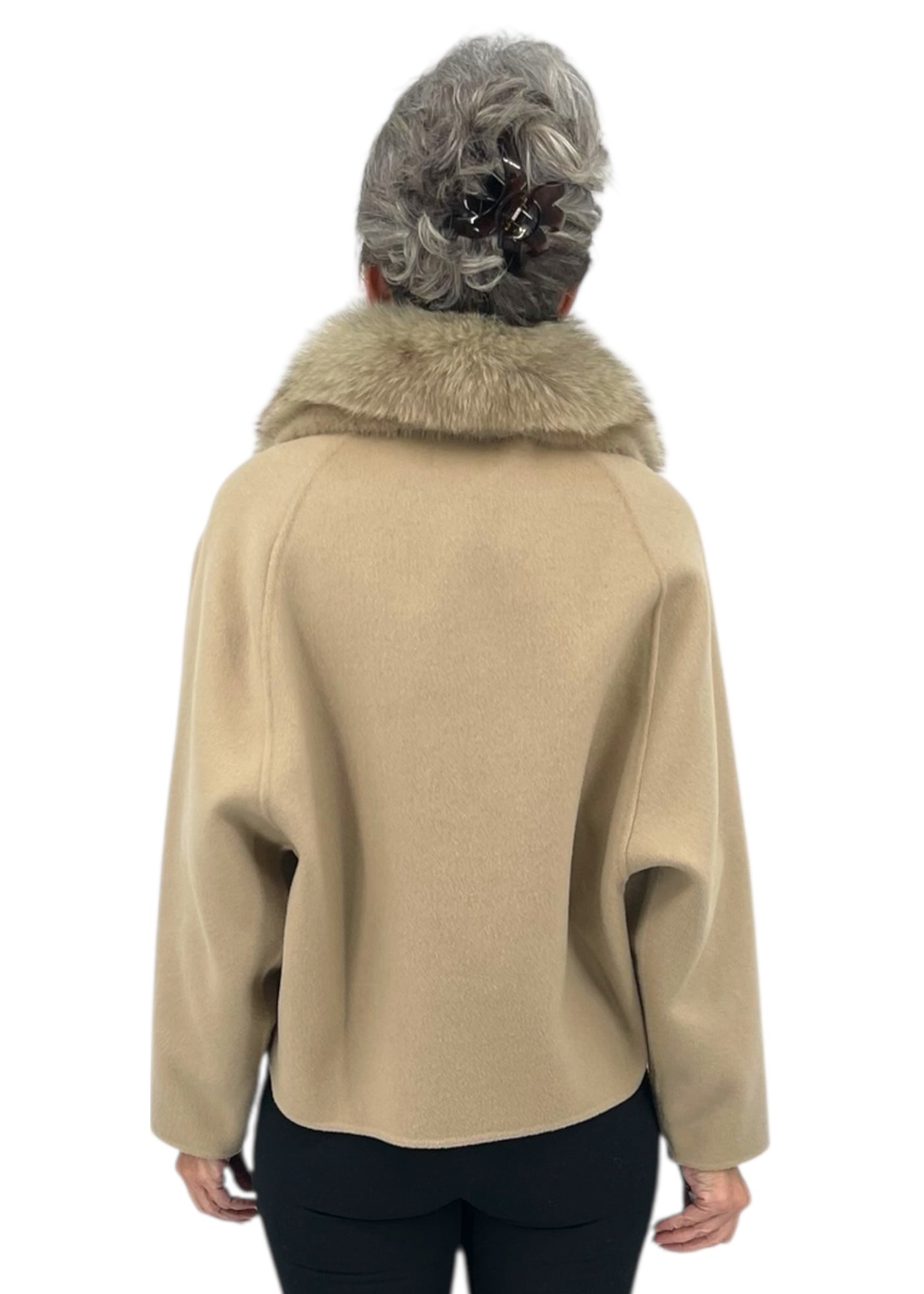 Wool Blend Bomber in Irish Cream