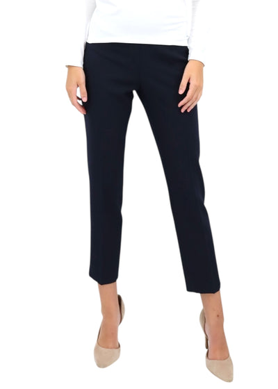 Double Technical Fabric Cigarette Trousers in Navy