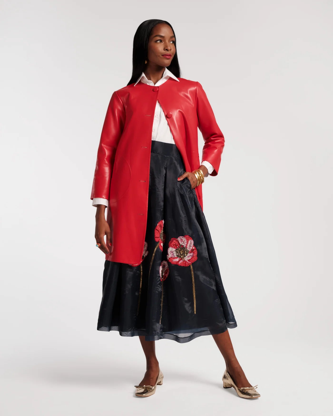 Mod Jacket Faux Leather Geranium