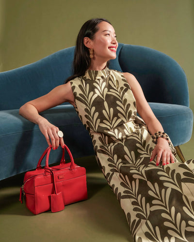 Carlyle Maxi Dress in Royal Palm Oyster/Olive