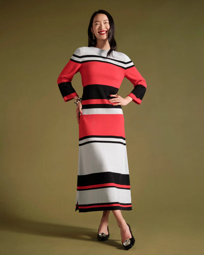 Cozy Knit Maxi Dress in Sublime Stripe