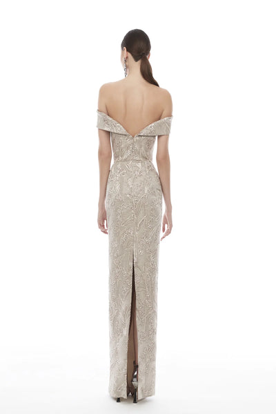 Jacquard Gown - Gold