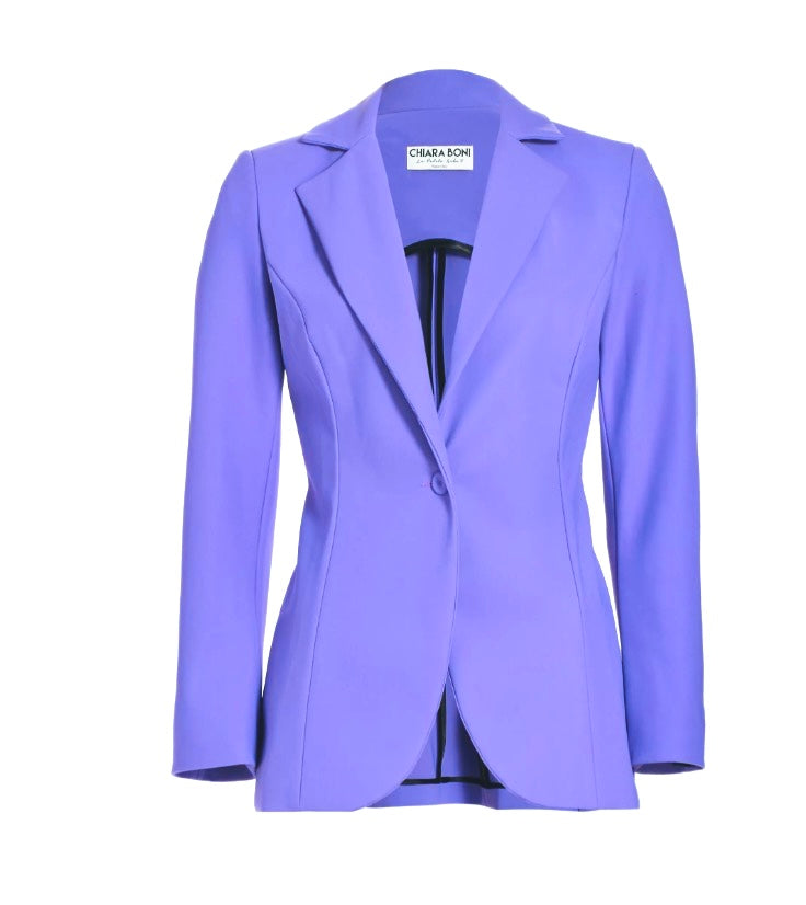 Lua Button Blazer in Dark Lavender