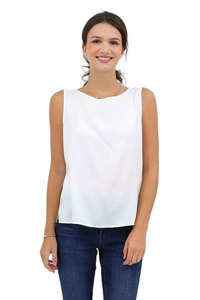 Sleeveless Liza Top in White