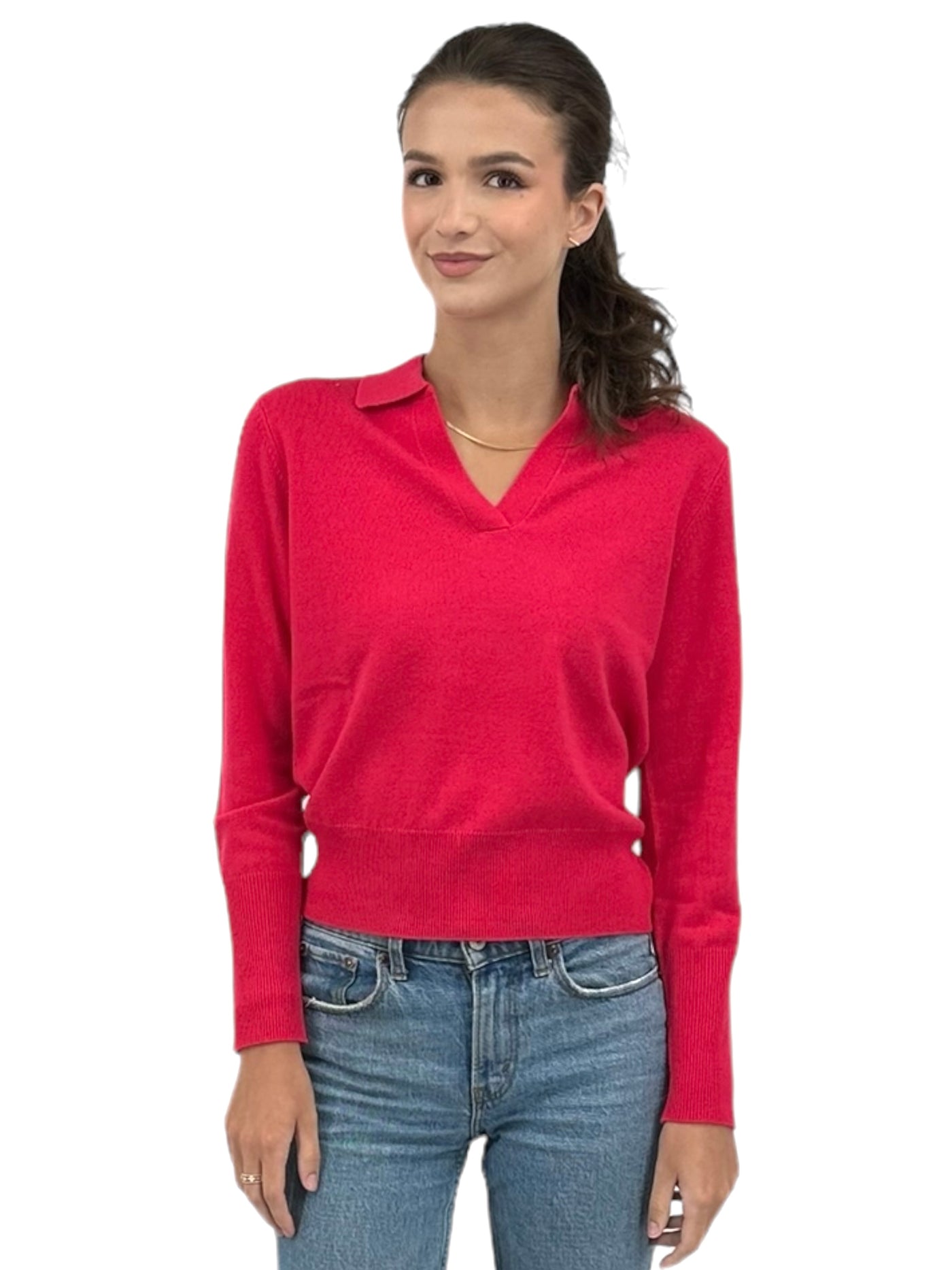 Fitted Polo in Poppy