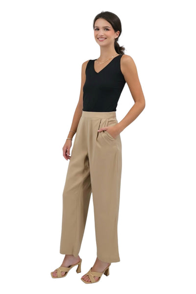 Abby Ankle Pant in Tan