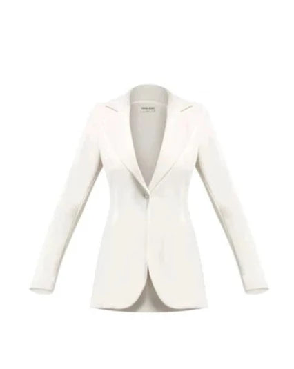 Lua Button Blazer in Winter White