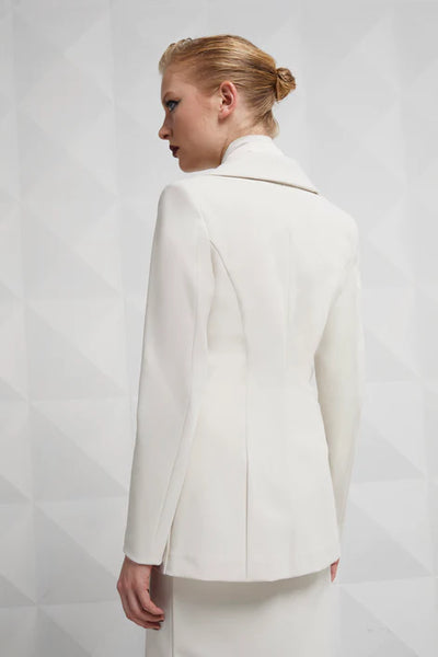 Lua Button Blazer in Winter White