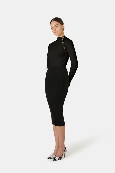 Abax Midi Pepper Skirt in Nero