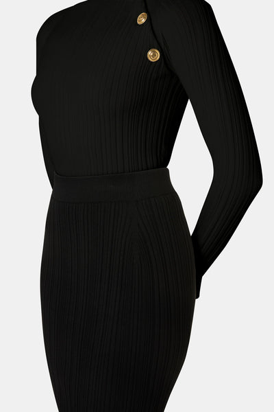 Abax Midi Pepper Skirt in Nero