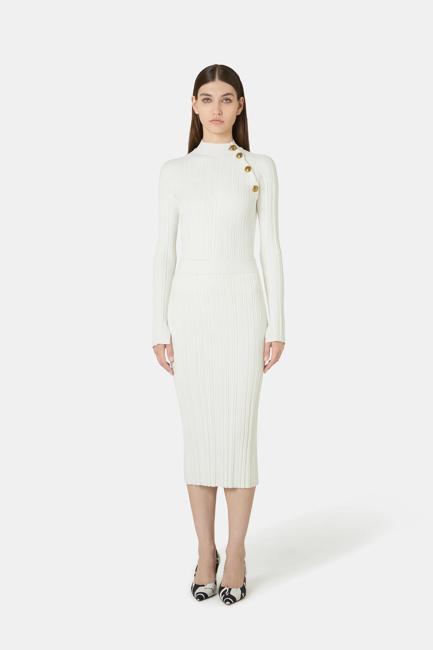 Abax Midi Pepper Skirt in Bianco