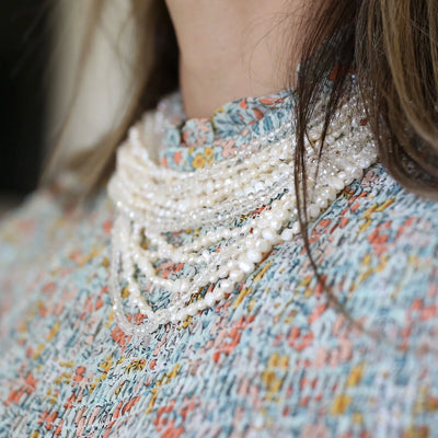 8 Strand Ivory Quartz Necklace