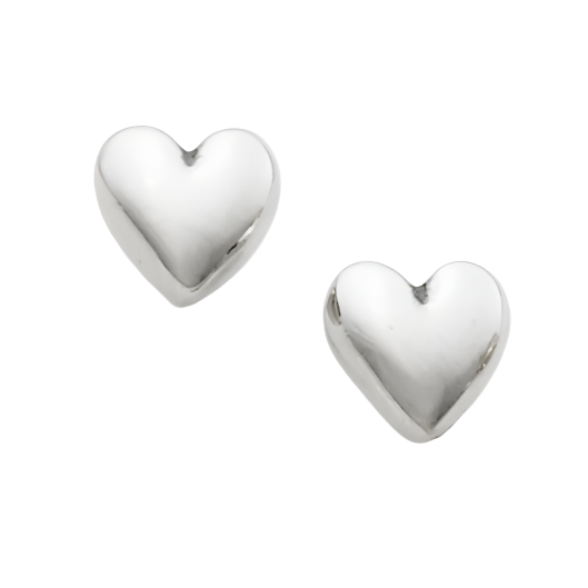 Pandora Heart Stud Earrings in Silver