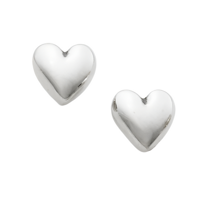 Pandora Heart Stud Earrings in Silver