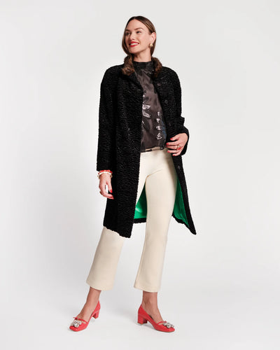 Dame Faux Fur Coat in Black
