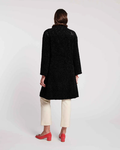 Dame Faux Fur Coat in Black