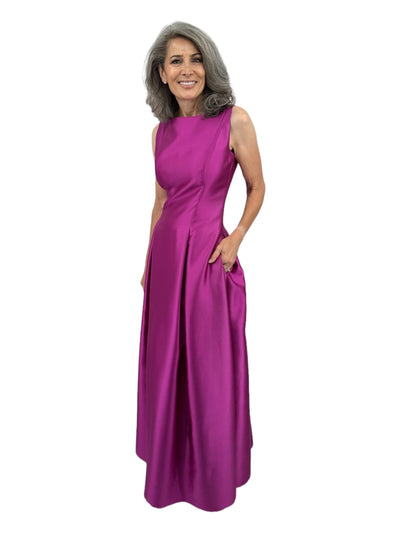Princess Silk/Wool Gown in Fuchsia