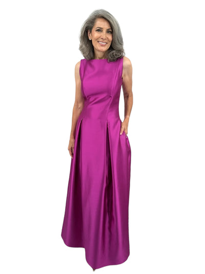 Princess Silk/Wool Gown in Fuchsia