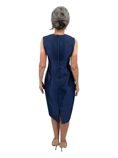 Jackie Dress With Plain Neckline in Light Navy