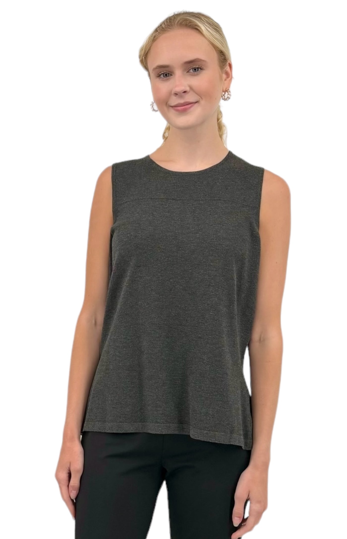 Rib Yoke Shell in Charcoal