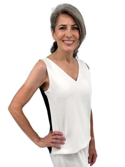 V-Neck Reversible Tank in Black/White