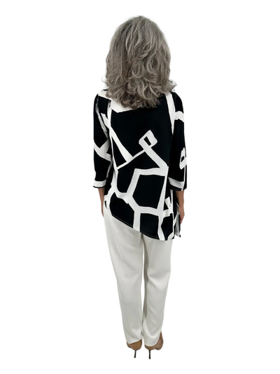 Stripe Bias Tunic in Black/White