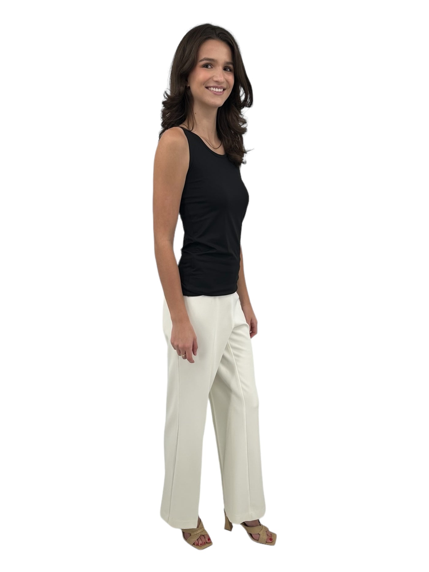 Full Leg Pull On Pant in Ivory
