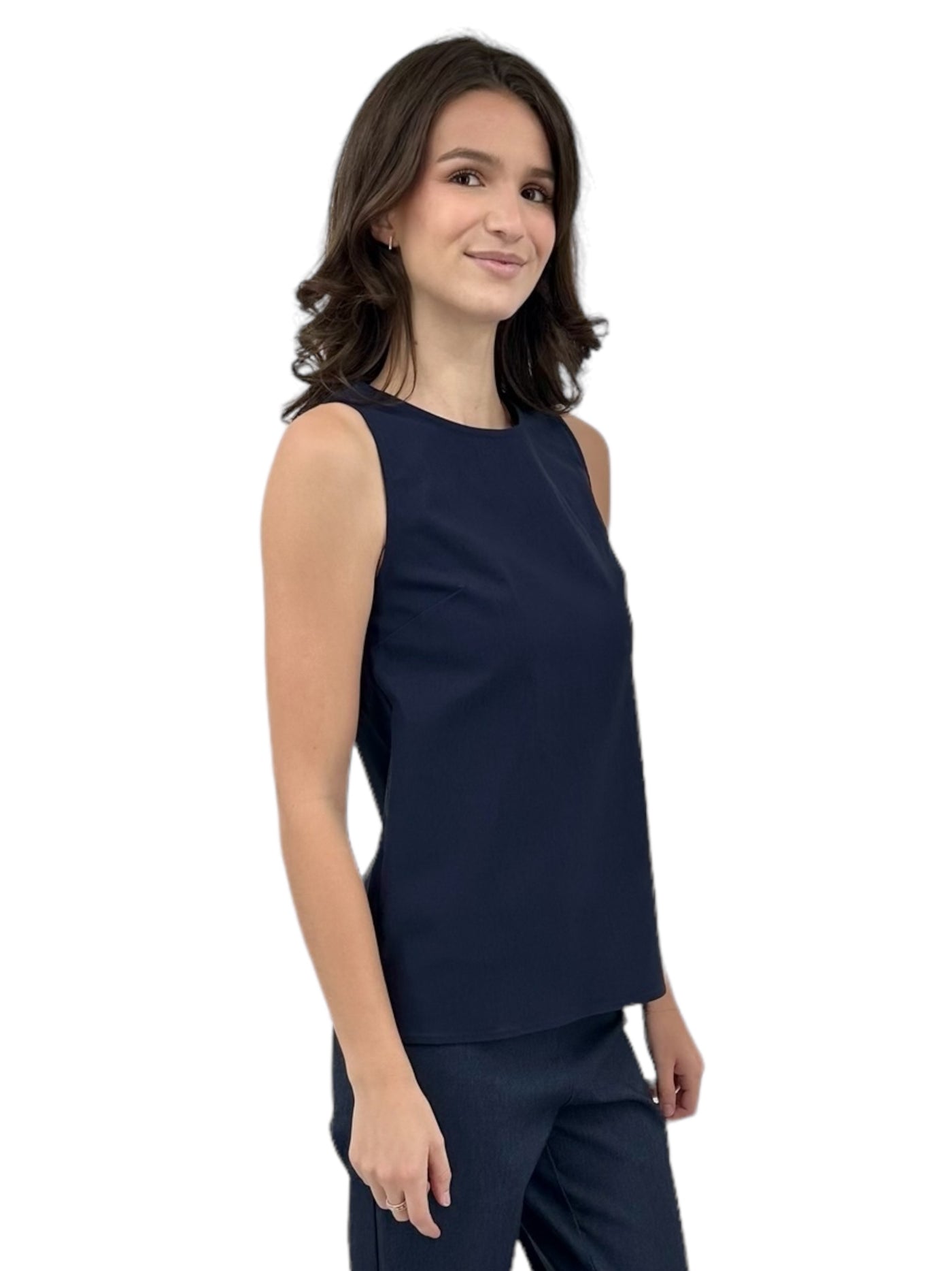 Round Neck Tank Top in Indigo
