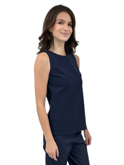 Round Neck Tank Top in Indigo