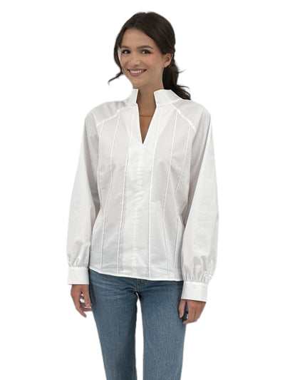 Long Sleeve Harriet Blouse in White