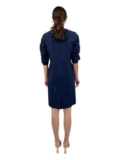 Seersucker Dress in Navy
