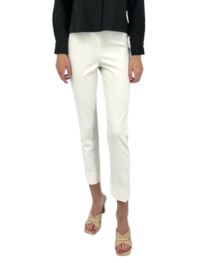 Front Zip Ankle Pant in Ivory