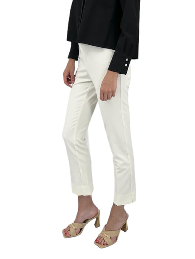 Front Zip Ankle Pant in Ivory