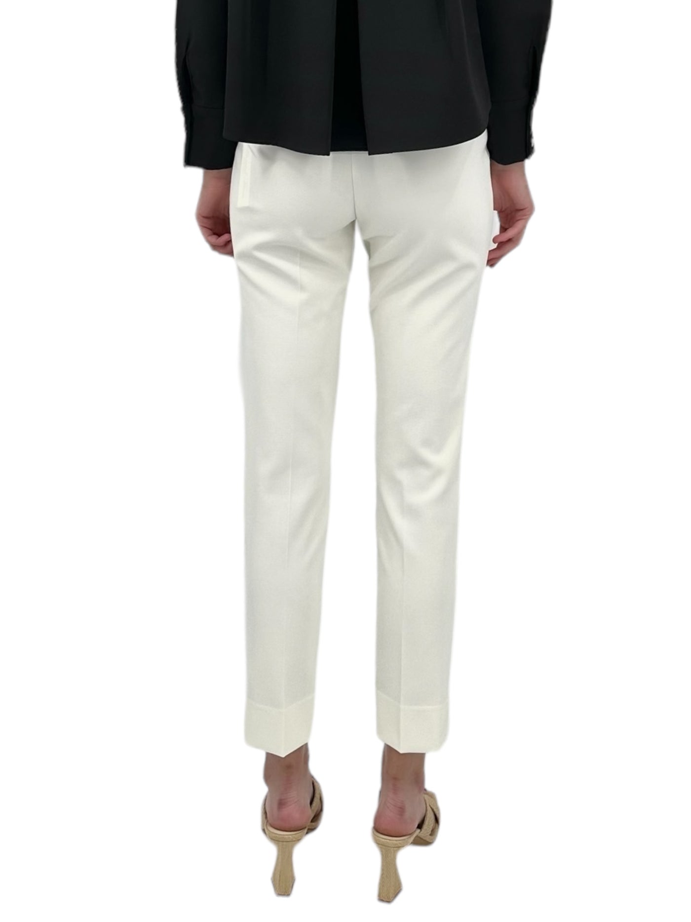 Front Zip Ankle Pant in Ivory