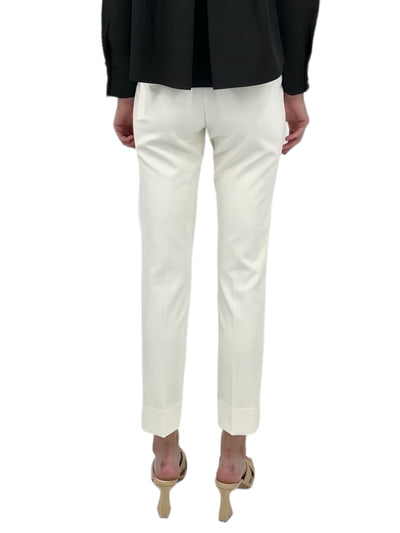 Front Zip Ankle Pant in Ivory