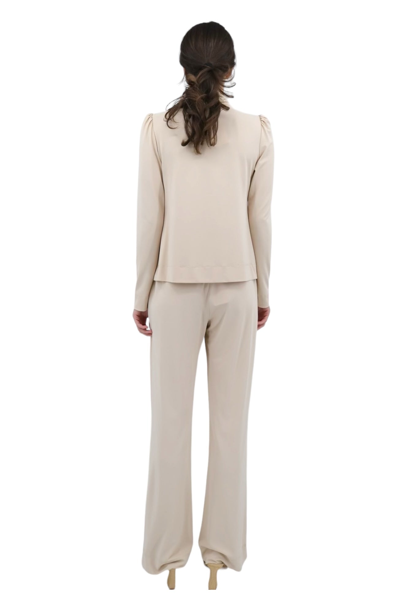 Matte Jersey Long Sleeve Turtleneck in Champagne