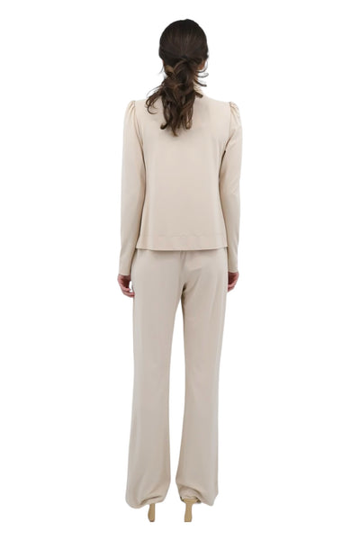 Matte Jersey Long Sleeve Turtleneck in Champagne