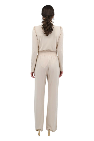 Straight Leg Pull Up Pant Boxer Waist in Champagne