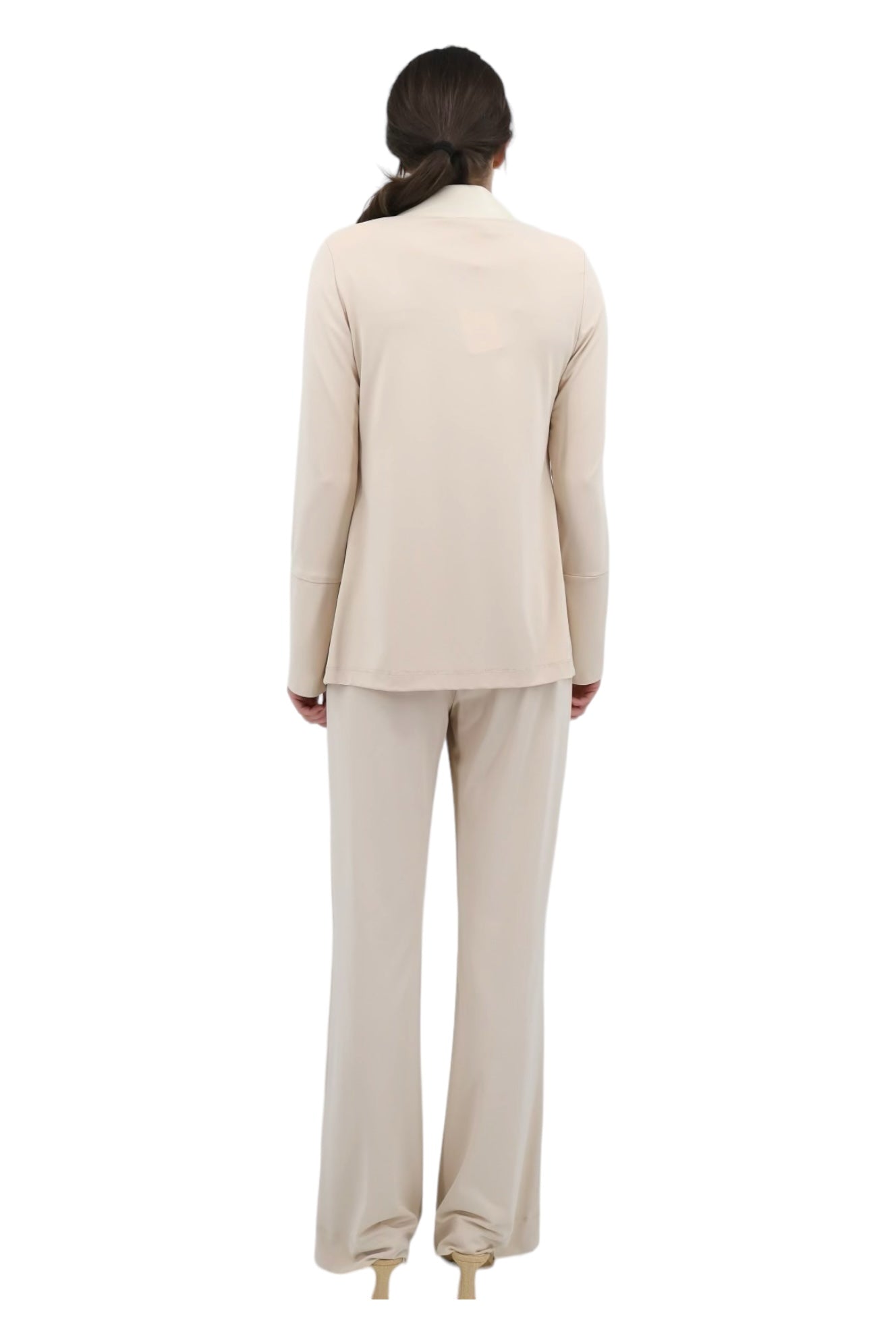 Jacket With Vegan Leather Collar in Champagne