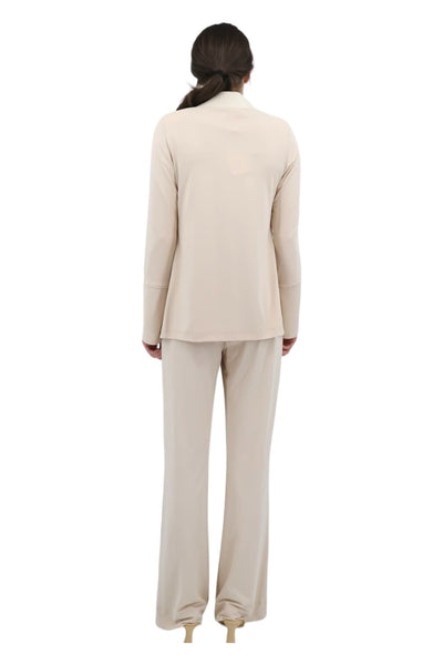 Jacket With Vegan Leather Collar in Champagne