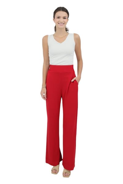 Straight Leg Pull Up Pant Boxer Waist in Ruby