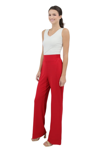Straight Leg Pull Up Pant Boxer Waist in Ruby