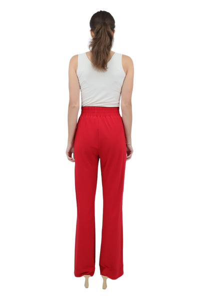 Straight Leg Pull Up Pant Boxer Waist in Ruby