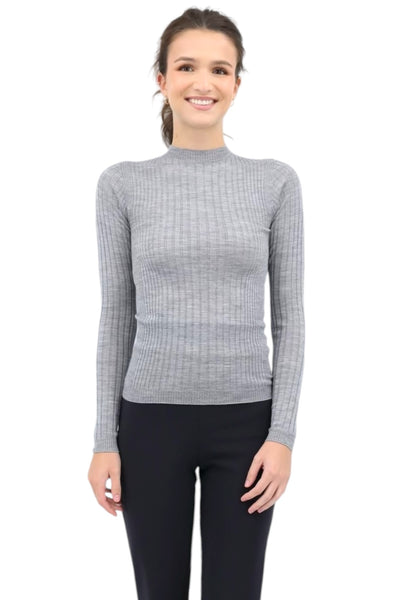 Knitted Wool Sweater in Granite