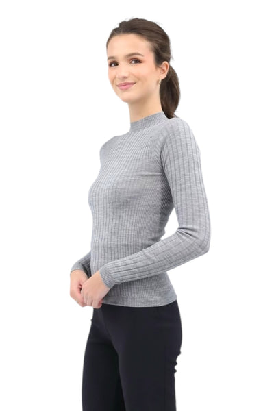 Knitted Wool Sweater in Granite