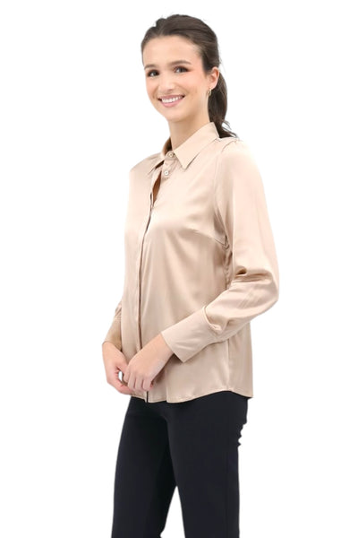 Silk Satin Blouse in Macchiato