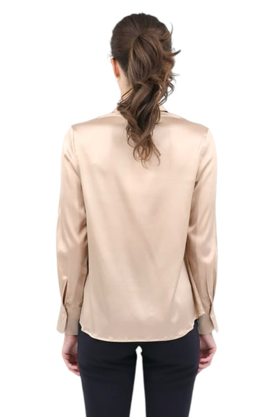 Silk Satin Blouse in Macchiato