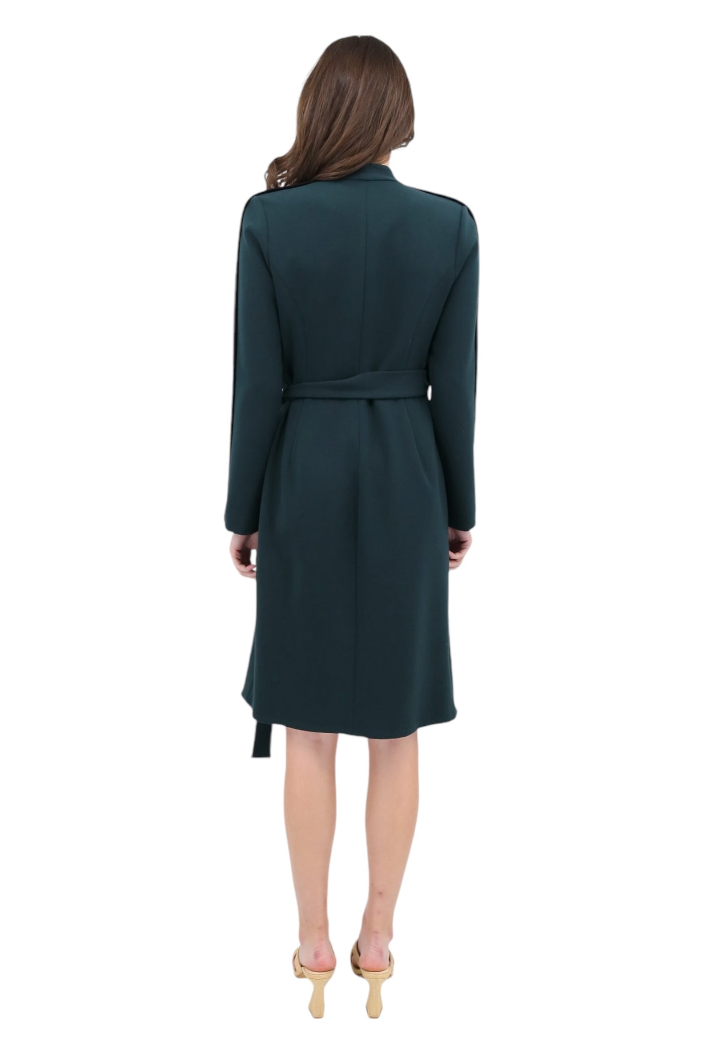Wrap Dress in Hunter Green/Black