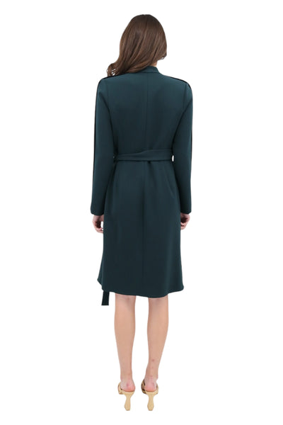 Wrap Dress in Hunter Green/Black